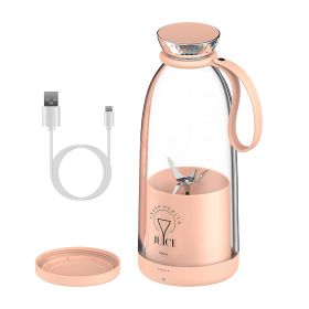 16.9OZ Portable Fruit Blender Electric Rechargeable Juice Cup for Shakes Smoothies Juice Personal Fruit Mixer with 6 Blades - Pink