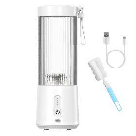 15.2OZ Portable Fruit Blender with 6 Blades Rechargeable Juice Cup for Shakes Smoothies Juice Personal Mini Fruit Mixer for Outdoor Gym Office - White