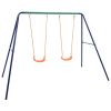 Swing Set with 2 Seats Steel - Orange