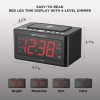 Emerson SmartSet Wireless Charging Alarm Clock Radio, 1.4' Red LED Display and Temperature Sensor, CKSW0555 - Emerson Radio