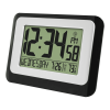 MainStays Black Atomic Digital Calendar Desk Alarm Clock with Temperature, W88631 - Mainstays