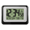 MainStays Black Atomic Digital Calendar Desk Alarm Clock with Temperature, W88631 - Mainstays
