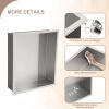 Brushed Stainless Steel Wall Shower  Niche , Double Recessed Shower Shelf for Bathroom - 14"x12" - Stytle1
