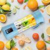 Portable Juicer Blender USB Rechargeable Juicer Cup Fruit Baby Food Mixing Machine with 6 Blades Powerful Motor - Blue