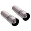 2pcs Stainless Steel Electric Automatic Pepper Mills Salt Grinder Silver - As shown