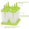 6Pcs Popsicle Molds Reusable Ice Cream DIY Ice Pop Maker Ice Bar Maker Plastic Popsicle Mold For Homemade Iced Snacks - Green