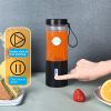Portable Blender Smoothies Fruit Vegetable Juicer Machine USB Rechargeable Mixer - Black