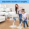 Electric Spin Scrubber, Cordless Bath Tub Power Scrubber with Long Handle & 4 Replaceable Heads, Detachable as Short Handle, Shower Cleaning Brush Hou