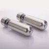 2pcs Stainless Steel Electric Automatic Pepper Mills Salt Grinder Silver - As shown