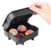 4-Ball Silicone Ice Mold for Whisky/Bourbon - black
