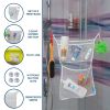 Bath Toy Organisers Set of 2 Large Size 14.16 x 19.67 in and 15.75 x 19.68 in Storage Net Bags for Baby Bathtub Toys 4 Strong Suction Cups Bathroom Sh