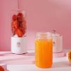 Electric Portable Juicer Household Usb Rechargeable Juice Machine Small Portable Juicer 500ml ABS Plastic 889 - 6-leaf Blade-Pink