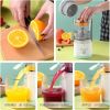 Multifunctional Juicer Household Fully Automatic Juicing Separation Small Portable Fresh Orange Juice Cup USB Charging - White 7.4V