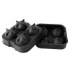 4-Ball Silicone Ice Mold for Whisky/Bourbon - black