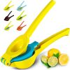 Metal 2-In-1 Lemon Lime Squeezer - Hand Juicer Lemon Squeezer - Max Extraction Manual Citrus Juicer - Yellow-green