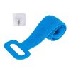 Silicone Back Scrubber Belt For Shower Exfoliating Foaming Body Wash Strap Brush Bristles Massage Dots - Blue