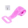 Silicone Back Scrubber Belt For Shower Exfoliating Foaming Body Wash Strap Brush Bristles Massage Dots - Purple