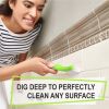 Scrub Brush Set of 3pcs Green Cleaning Shower Scrubber with Ergonomic Handle and Durable Bristles Scrub Brushes for Cleaning Bathroom Shower Tile Kitc