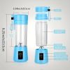 1pc 380ML Portable Blender With 6 Blades Rechargeable USB ; Personal Size Blender For Shakes And Smoothies; Traveling Fruit Veggie Juicer Cup - Purple
