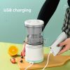 Multifunctional Juicer Household Fully Automatic Juicing Separation Small Portable Fresh Orange Juice Cup USB Charging - White 7.4V