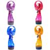 Water spray hand-held fan 2 AA batteries with ice and water fan students travel Creative Electric fan - White - 17*9cm