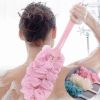 Massage Brushes New Long Handle Hanging Soft Mesh Back Body Bath Shower Scrubber Brush Sponge For Bathroom Shower Brush - Blue