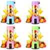 1pc 380ML Portable Blender With 6 Blades Rechargeable USB ; Personal Size Blender For Shakes And Smoothies; Traveling Fruit Veggie Juicer Cup - Purple