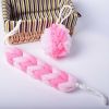 Exfoliating Bath Sponge Mesh Shower Balls & Back Scrubber Strap Pink Body Bath Set - Default