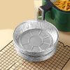 30pcs/set Air Fryer Disposable Aluminum Foil Liners; Non-stick Air Fryer Liner; Round Tin Foil Pans; Safe Round Foil Pie Pans For Baking; Storage - 6