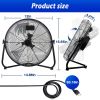 12in Floor Fan Copper Motor High-Velocity Industrial Fan with 3 Adjustable Speeds 180 Degree Tilt Head Easy Carry Handle Fan - White