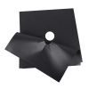 4-Pack Reusable Nonstick Stovetop Burner Protector Liner - black