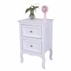 Country Style Two-Tier Night Table Large Size White - as picture