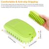 Dog Bath Brush Anti-Skid Pet Grooming Shower Bath Silicone Massage Comb For Long Short Hair Medium Large Pets Dogs Cats - Green