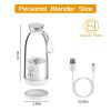 16.9OZ Portable Fruit Blender Electric Rechargeable Juice Cup for Shakes Smoothies Juice Personal Fruit Mixer with 6 Blades - White