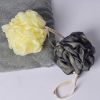 Exfoliating Bath Sponge Mesh Shower Balls Body Bath Pouf Black and Yellow - Default