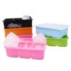 1pc Ice Cube Trays With Lid; Food Grade Silicone 6 Grid Ice Cube Mold; Flexible Easy Release Square Shaped Ice Maker; Kitchen Gadgets - 6 Ice Trays Wi