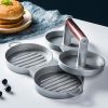 1 Set Of Aluminum Alloy Burger Machine; Round Non-stick Cook Patty Burger Meat Beef Barbecue Burger Press; Patty Machine Mold; Kitchen Gadgets - Silve
