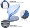 Drain Soap Leaf-Shaped Dish Bar Soap Holder Storage Rack Drain Soap Box for Bathroom Kitchen Sink Suction Cup Installation - clear