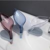 Drain Soap Leaf-Shaped Dish Bar Soap Holder Storage Rack Drain Soap Box for Bathroom Kitchen Sink Suction Cup Installation - clear