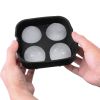 4-Ball Silicone Ice Mold for Whisky/Bourbon - black