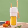 Portable Wireless Blender With The Straw; USB Travel Juice Cup Baby Food Mixing Juicer Machince With Updated 8 Blades 3000mAh Rechargeable Battery - G