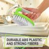 Scrub Brush Set of 3pcs Green Cleaning Shower Scrubber with Ergonomic Handle and Durable Bristles Scrub Brushes for Cleaning Bathroom Shower Tile Kitc