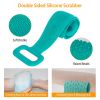 Silicone Back Scrubber Belt For Shower Exfoliating Foaming Body Wash Strap Brush Bristles Massage Dots - Green