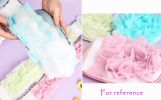 Exfoliating Loofah Kit Double Side Back Scrubber and Shower Gloves; Light Green - Default
