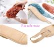 Exfoliating Back Strap Double Side Shower Loofah With Handle Men and Women; Brick red - Default