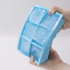 1pc Ice Cube Trays With Lid; Food Grade Silicone 6 Grid Ice Cube Mold; Flexible Easy Release Square Shaped Ice Maker; Kitchen Gadgets - 6 Ice Trays Wi