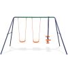 Swing Set with 4 Seats Orange - Orange