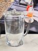 2.75 Quarts Water Pitcher with Lid, Oval Halo Design Unbreakable Plastic Pitcher, Drink Pitcher, Juice Pitcher with Spout BPA Free - as Pic