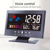 VoiceActivated Weather Clock Time Date Temperature and More - Black