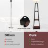 Trapezoidal Designed Floor Lamp with 3 Tiered Storage Shelf - Brown